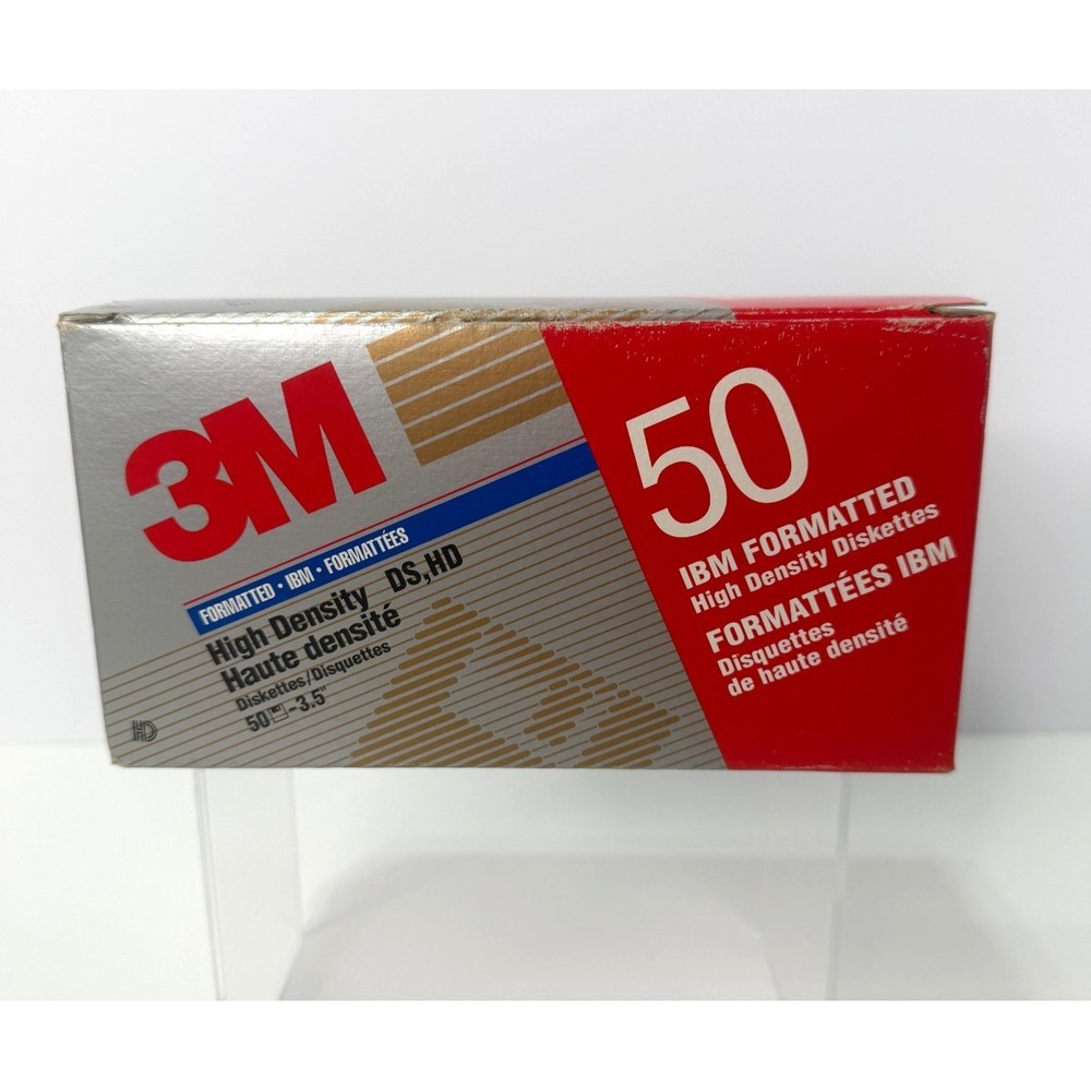 3M 50 Pack 3.5" Floppy Disks DS HD 1.44MB IBM Formatted Diskettes Vintage NOS